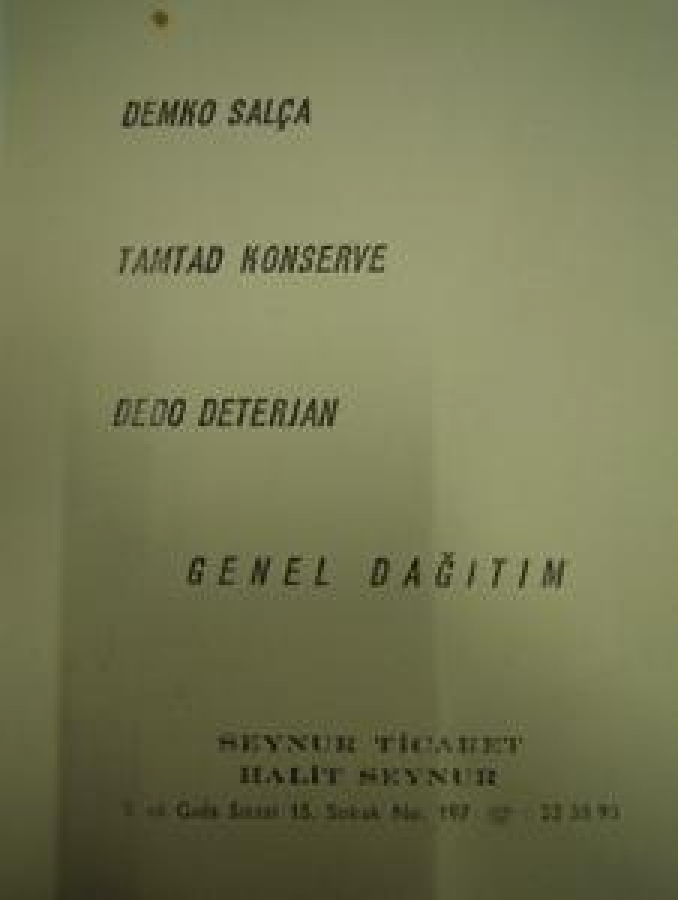 thumbYENİ YIL TEBRİGİ DEMKO SALÇA TAMTAD KONSERVE DEDO DETEREMJAN GENEL DAĞITIM SEYNUR TİCARET