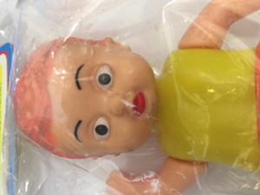 thumbYERLİ TÜRK MALI PLASTİK SUDA KOLLARINI CEVİREREK YÜZEN KURMALI MEKANİK BEBEK 13 CM