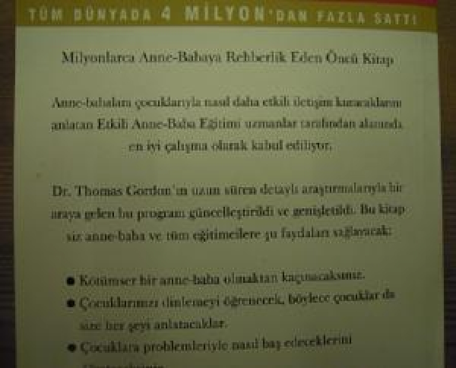 thumbETKİLİ ANNE-BABA EĞİTİMİ 2003 NOBEL BARIŞ ÖDÜLÜ ADAYINDAN