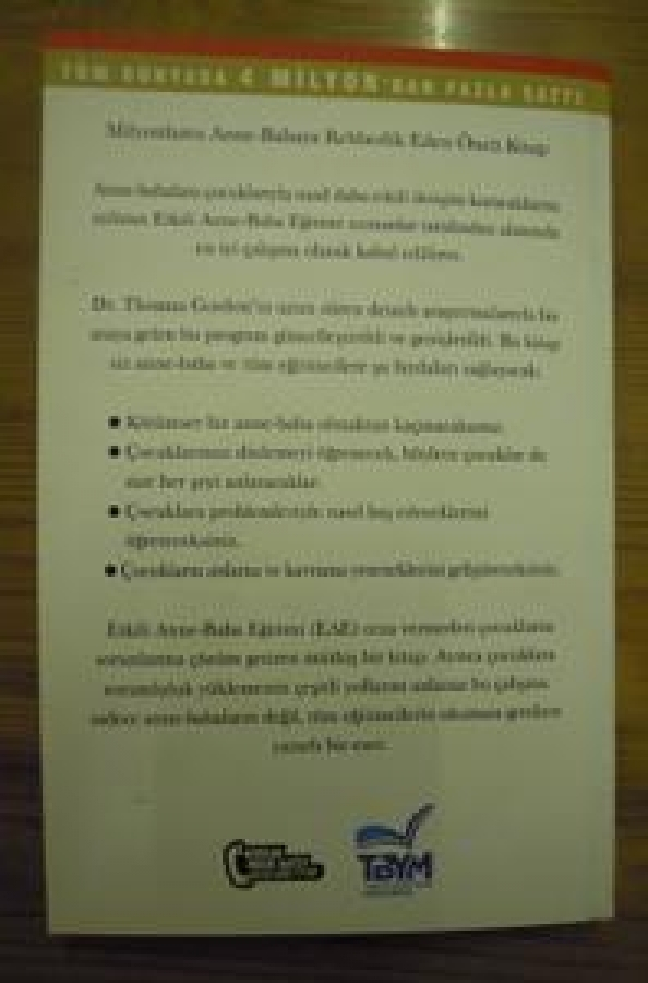 thumbETKİLİ ANNE-BABA EĞİTİMİ 2003 NOBEL BARIŞ ÖDÜLÜ ADAYINDAN