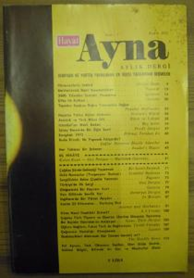 HAYAT AYNA AYLIK DERGİ SAYI :1. ARALIK 1972