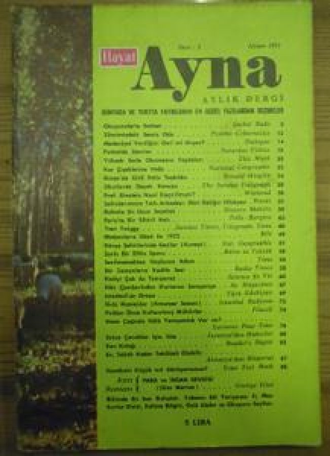 HAYAT AYNA AYLIK DERGİ SAYI :5. NİSAN 1972