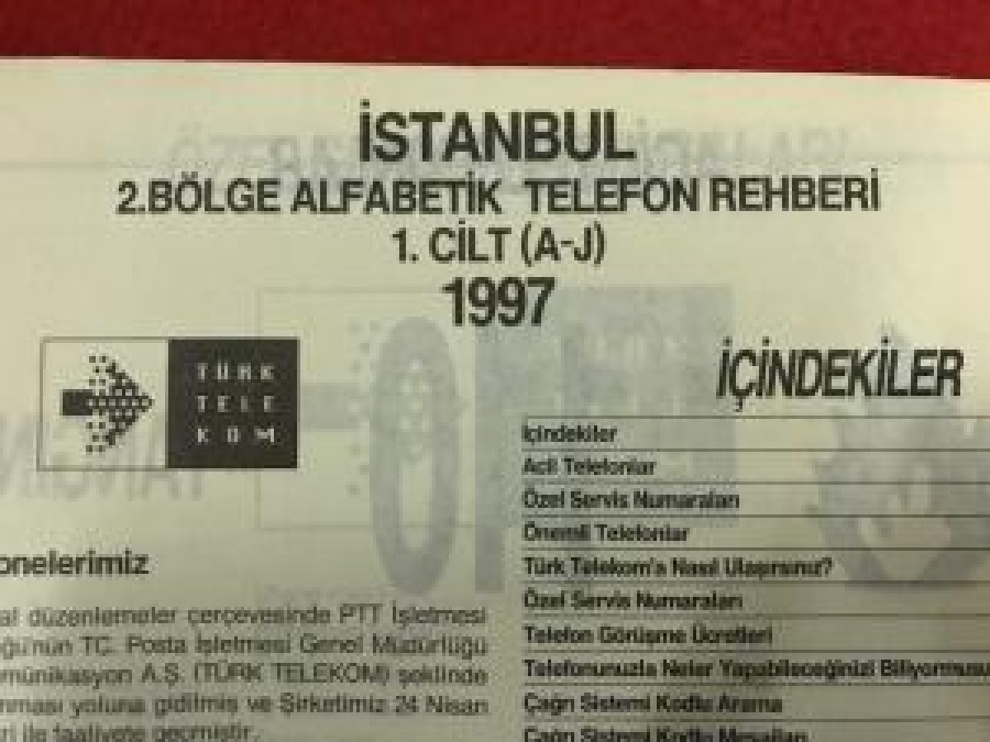 thumbTÜRK TELEKOM ALFABETİK TELEFON REHBERİ İSTANBUL -1 VE 2 CİLTLER 1997