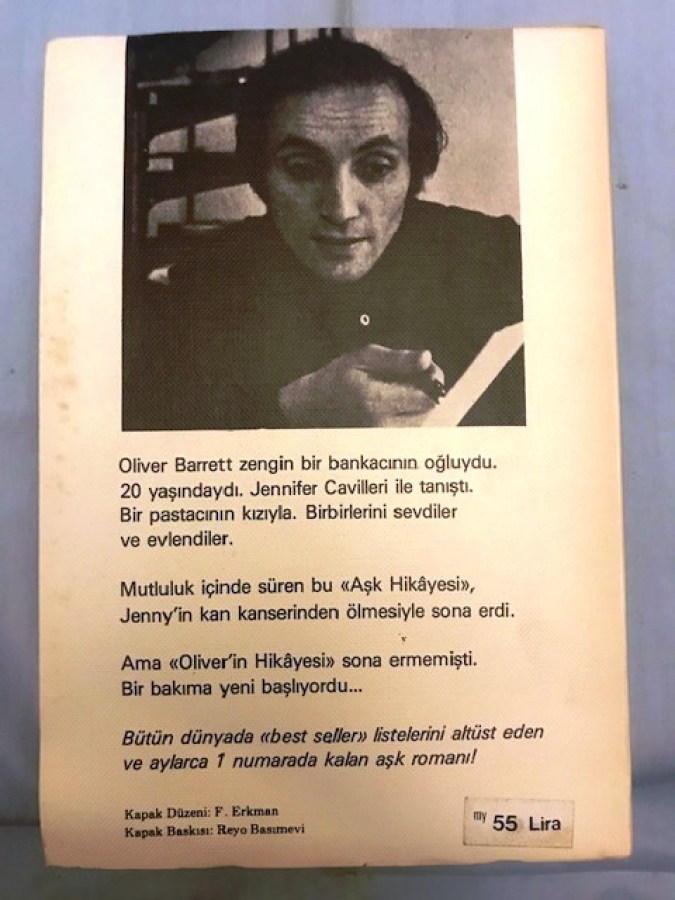 thumbOLİVER İN HİKAYESİ ERIC SEGAL CEVİRMEN HALUK ARMAN MİLLİYET YAYINLARI, 1977