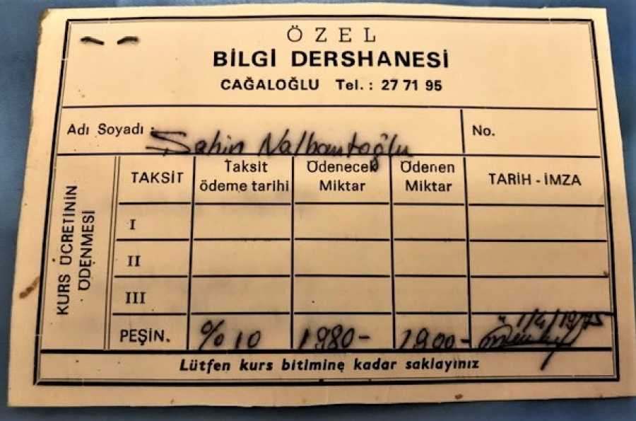 thumbÖZEL BİLGİ DERSANESİ CAGALOGLU KURS 1975 PASOSU