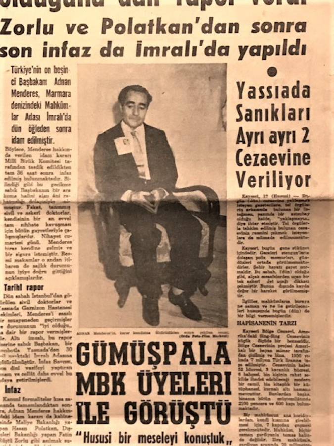 thumb18 EYLÜL 1961 BASKI HÜRRİYET GAZETESİ ORJİNAL BASKI MENDERES,DE İDAM EDİLDİ