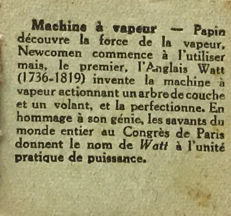 thumbEGİTİM KÜLTÜRÜ MACHİNE A VAPEUR 1900 YILLARDA BON POINT FRANSADA OKULDA SINIFDA BAŞARI GÖSTEREN TALEBELERE VERİLEN KART