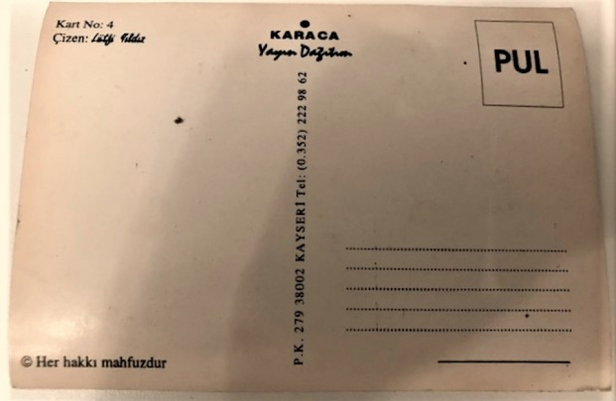 thumbLATİF YILDIZ CİZİM TASARIM MHP PROPAGANDA KARTPOSTAL 17X12 SİYAH BEZAY CİZİM KART