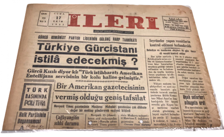 İLERİ GÜNLÜK SİYASİ DEMOKRAT GAZETE 17 EKİM CUMA 1952 ANTALYA İLERİ GAZETESİ SATIŞ FİYATI 5 KURUŞTUR