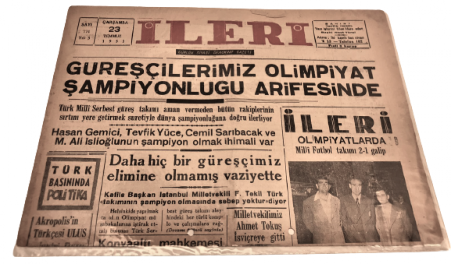 İLERİ GÜNLÜK SİYASİ DEMOKRAT GAZETE 23 TUMMUZ CARŞAMBA 1952 ANTALYA İLERİ GAZETESİ SATIŞ FİYATI 5 KURUŞTUR