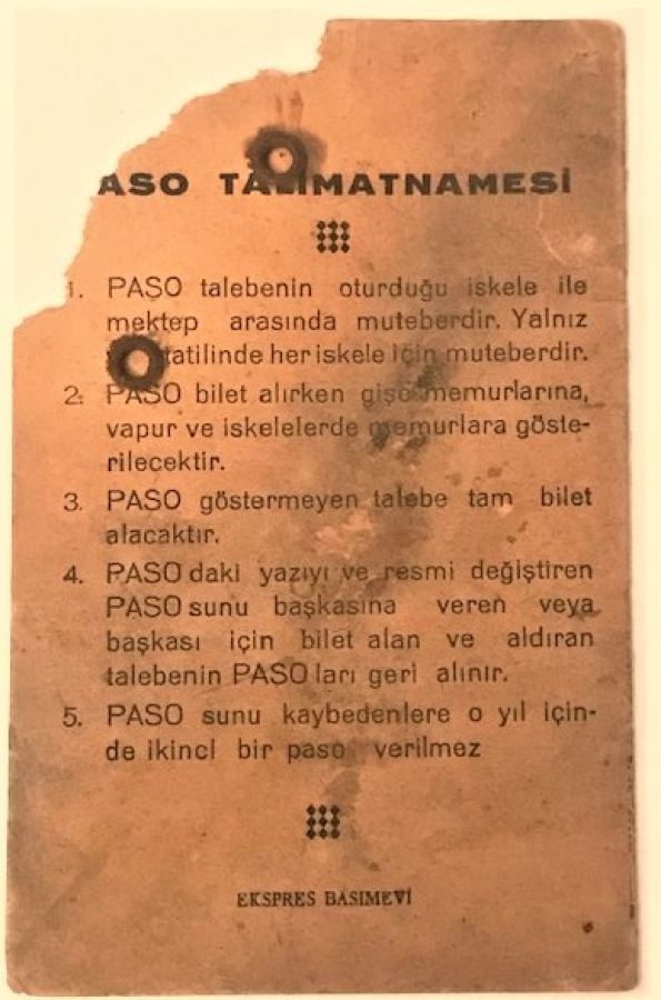 thumbŞİRKETİ HAYRİYE İLK ORTA LİSE TALEBELERİNE MAHSUS 1940 1941 PASO