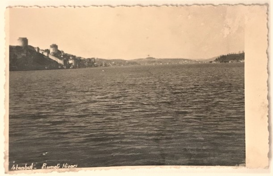 İSTANBUL RUMELİ HİSARI BOGAZ KARTPOSTAL ARKASI YAZILI