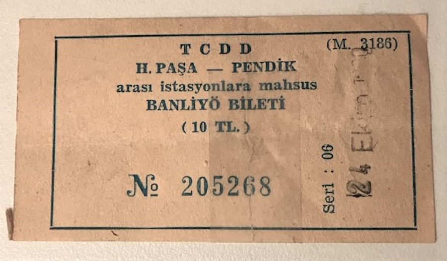 TCDD HAYDARPAŞA PENDİK ARASI İSTASYONLARA MAHSUS BANLİYO BİLETİ 10 TL 24 EKİM 1980