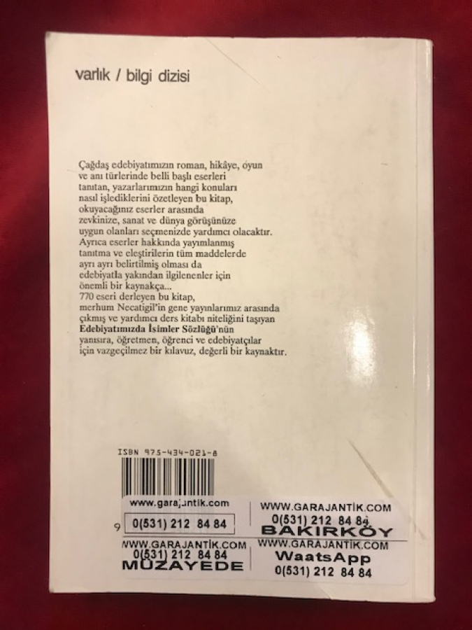 thumbBEHCET NECATİGİL EDEBİYATIMIZDA ESERLER SÖZLÜGÜ