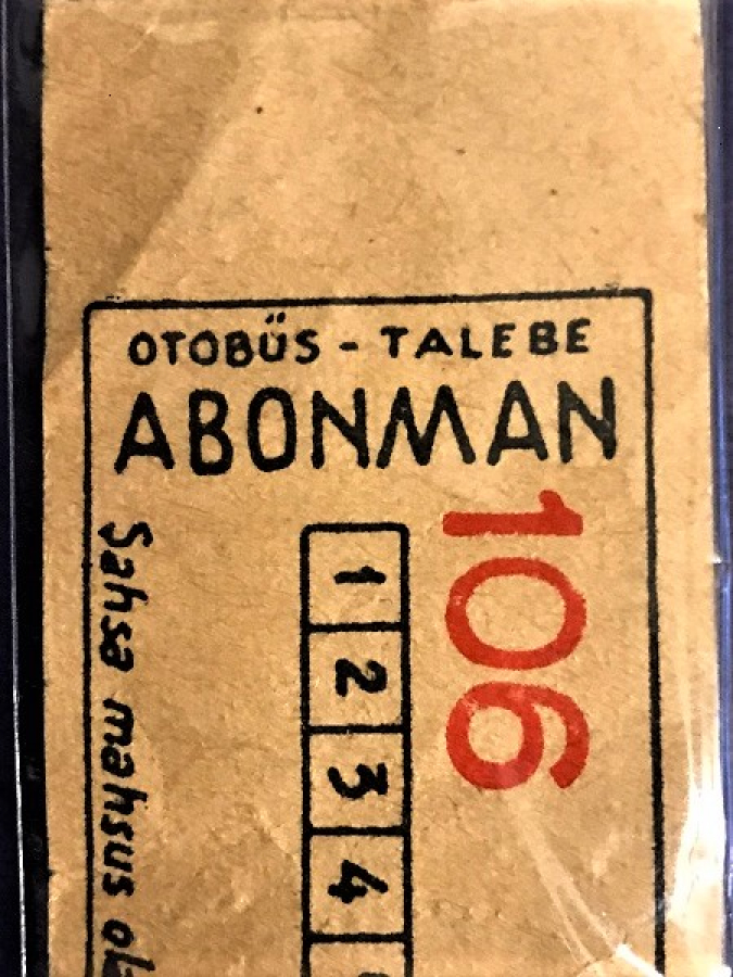 thumbİETT 1960 KAGIT OTOBUS ABONMAN BİLETİ 20 KURUŞ NO 1460